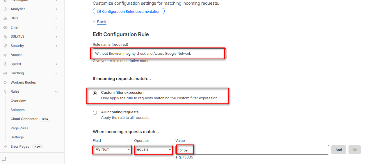 Configuration Rule cloudflare - Как настроить Cloudflare, инструкция, оптимизация работы